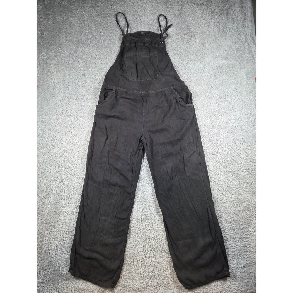 Billabong Overalls L Charcoal Gray Womens Adjustable Spaghetti Strap Dungarees